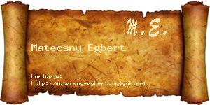 Matecsny Egbert névjegykártya